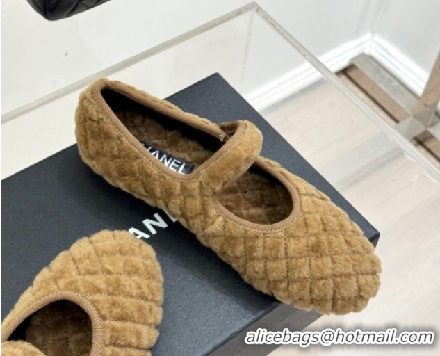 Unique Style Chanel Quilted Wool Mary Janes Ballets Flat Beige 2025 CH110301 1103060