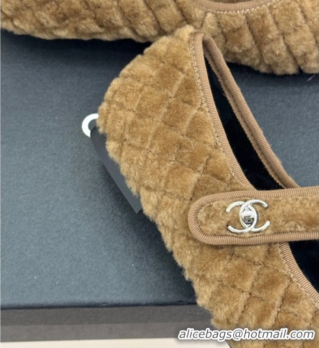 Unique Style Chanel Quilted Wool Mary Janes Ballets Flat Beige 2025 CH110301 1103060