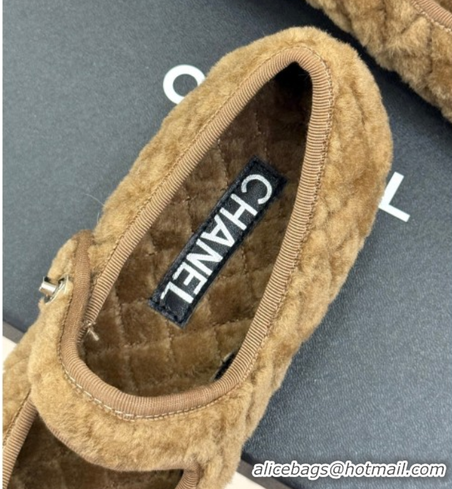 Unique Style Chanel Quilted Wool Mary Janes Ballets Flat Beige 2025 CH110301 1103060