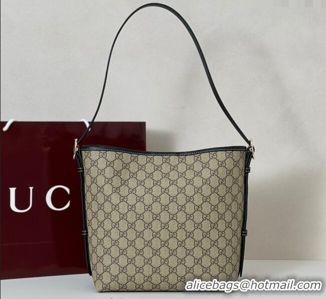 Modern Classic Gucci GG Canvas Emblem small shoulder bag 848881 Beige/Black 2025