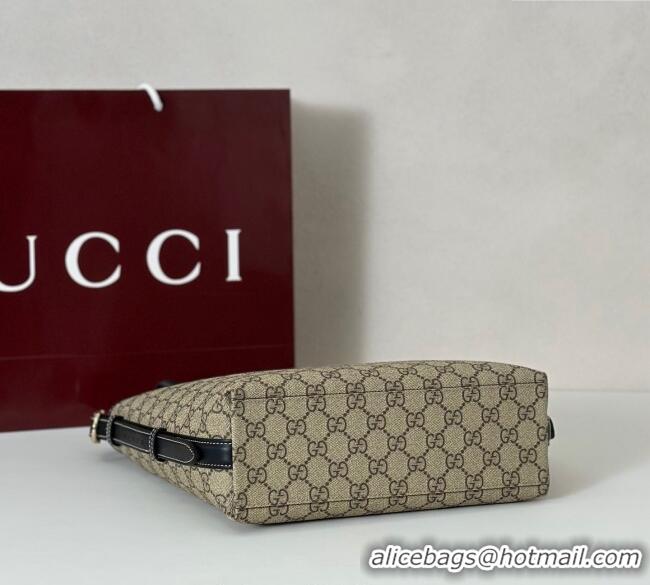 Modern Classic Gucci GG Canvas Emblem small shoulder bag 848881 Beige/Black 2025