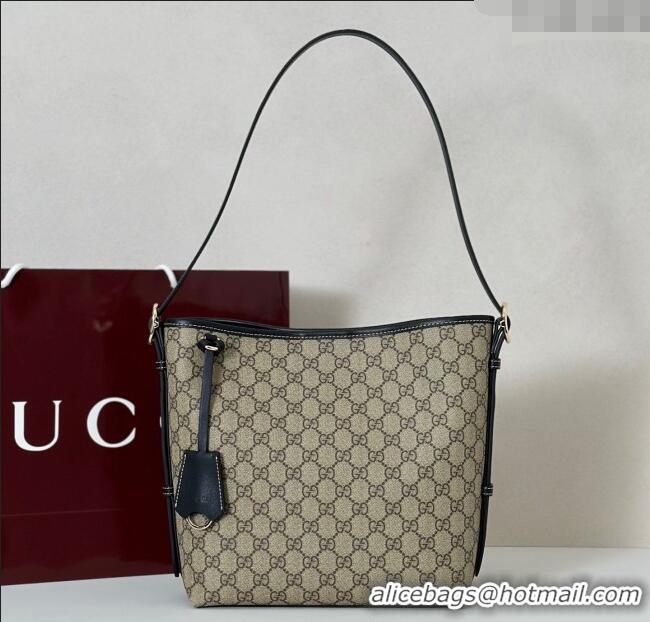 Modern Classic Gucci GG Canvas Emblem small shoulder bag 848881 Beige/Black 2025