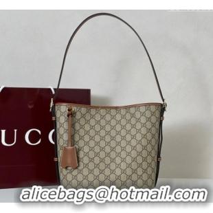 Best Price Gucci GG Canvas Emblem small shoulder bag 848881 Beige/Brown 2025