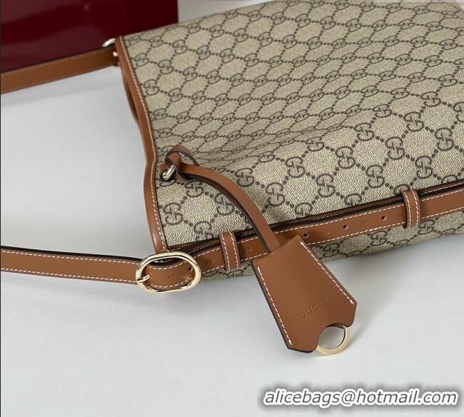 Best Price Gucci GG Canvas Emblem small shoulder bag 848881 Beige/Brown 2025