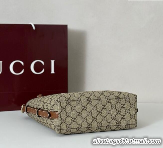 Best Price Gucci GG Canvas Emblem small shoulder bag 848881 Beige/Brown 2025
