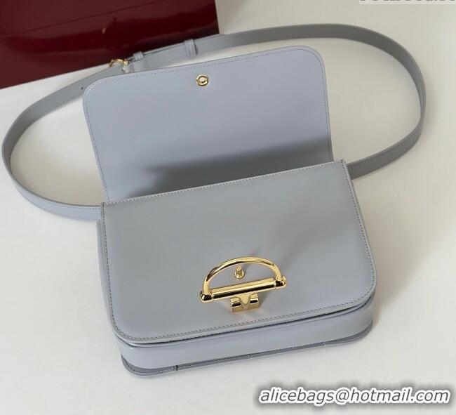 Top Quality Gucci Siena small shoulder bag in Leather with Oversized Half Horsebit 846705 Light Grey 2025