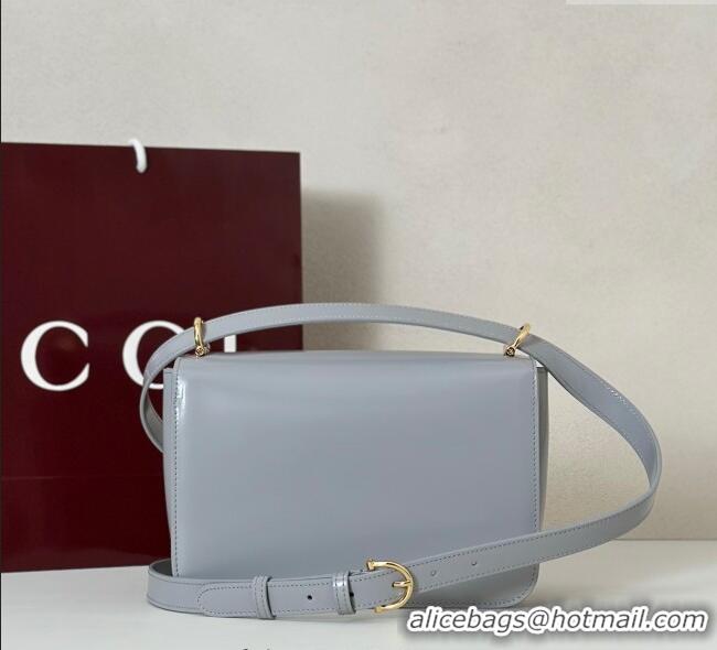 Top Quality Gucci Siena small shoulder bag in Leather with Oversized Half Horsebit 846705 Light Grey 2025