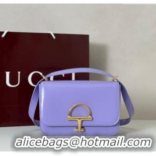 Best Price Gucci Siena small shoulder bag in Leather with Oversized Half Horsebit 846705 Lilac Purple 2025