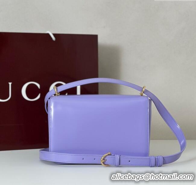 Best Price Gucci Siena small shoulder bag in Leather with Oversized Half Horsebit 846705 Lilac Purple 2025