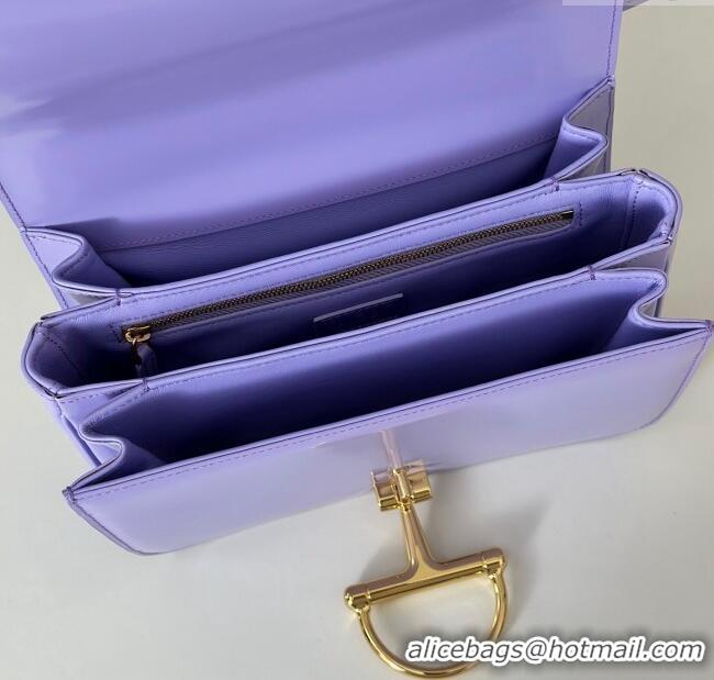 Best Price Gucci Siena small shoulder bag in Leather with Oversized Half Horsebit 846705 Lilac Purple 2025