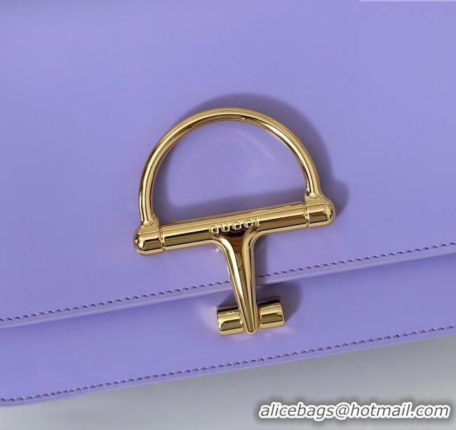 Best Price Gucci Siena small shoulder bag in Leather with Oversized Half Horsebit 846705 Lilac Purple 2025