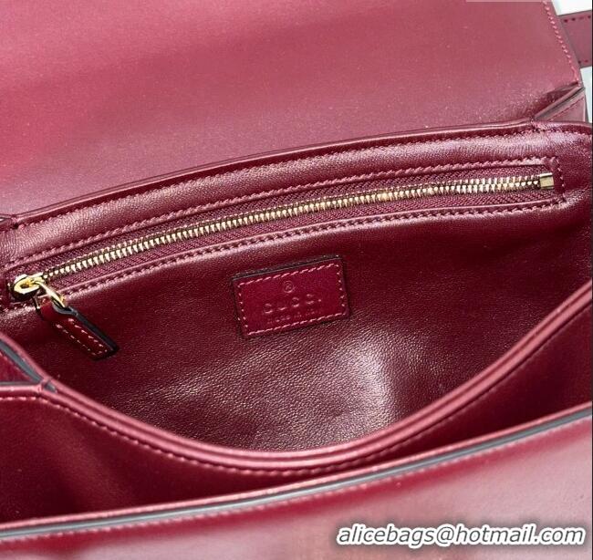 Top Design Gucci Siena small shoulder bag in Leather with Oversized Half Horsebit 846705 Ancora Red 2025