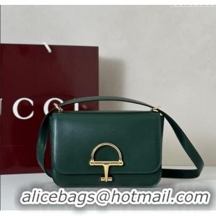 Well Crafted Gucci Siena small shoulder bag in Leather with Oversized Half Horsebit 846705 Green 2025
