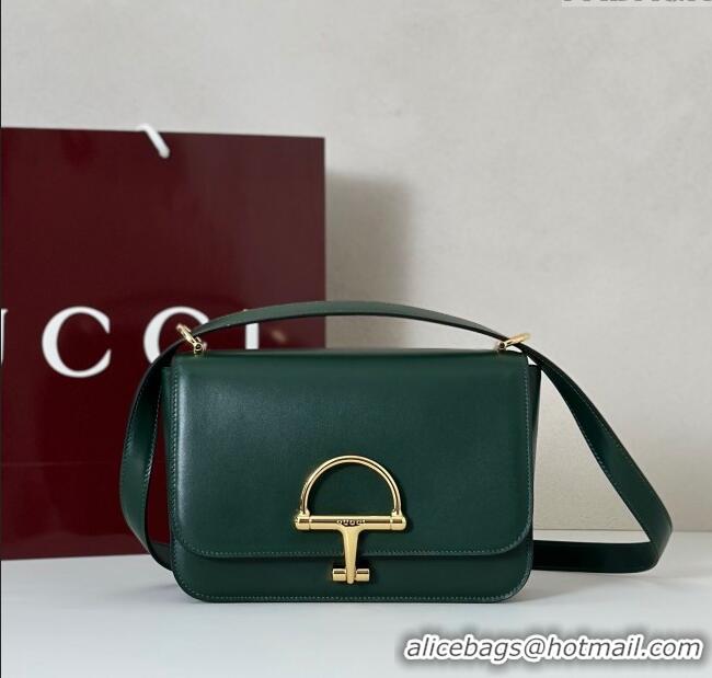 Well Crafted Gucci Siena small shoulder bag in Leather with Oversized Half Horsebit 846705 Green 2025