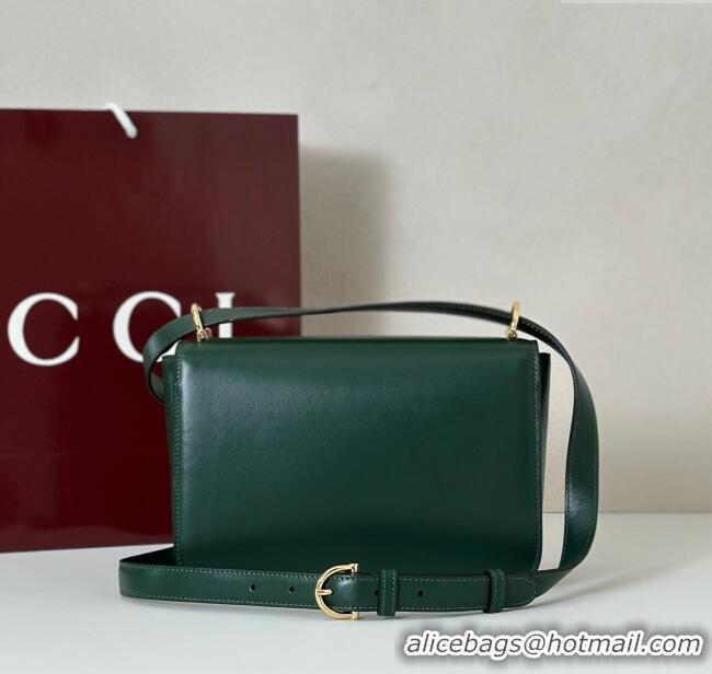 Well Crafted Gucci Siena small shoulder bag in Leather with Oversized Half Horsebit 846705 Green 2025