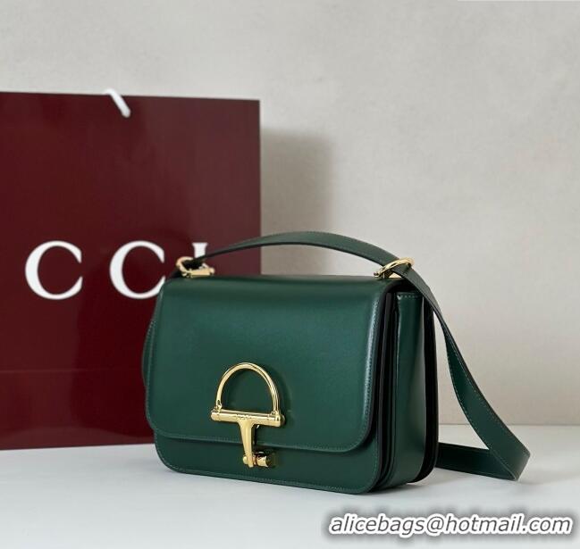 Well Crafted Gucci Siena small shoulder bag in Leather with Oversized Half Horsebit 846705 Green 2025