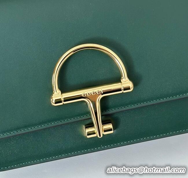 Well Crafted Gucci Siena small shoulder bag in Leather with Oversized Half Horsebit 846705 Green 2025