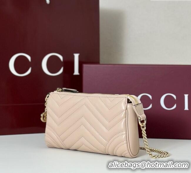 Best Price Gucci GG Marmont small shoulder bag in Leather 847589 Pale Pink 2025
