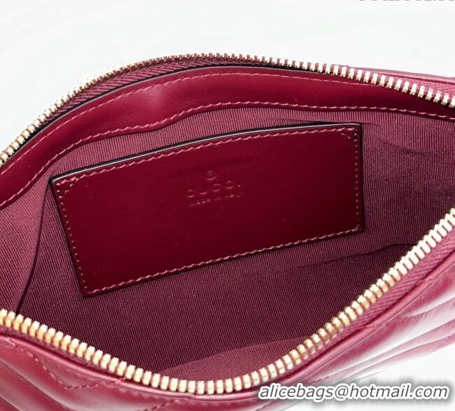 Luxury Cheap Gucci GG Marmont small shoulder bag in Leather 847589 Ancora Red 2025