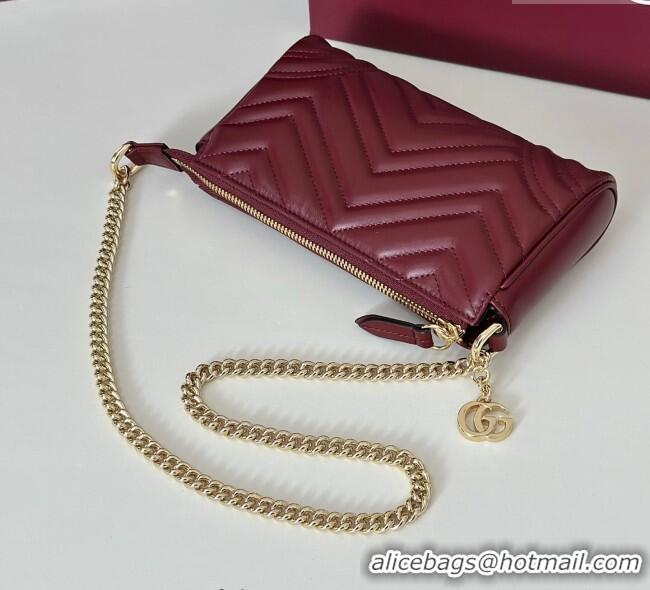 Luxury Cheap Gucci GG Marmont small shoulder bag in Leather 847589 Ancora Red 2025