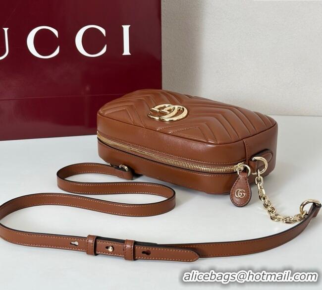 Promotional Gucci GG Marmont small camera bag in Leather 855273 Brown 2025