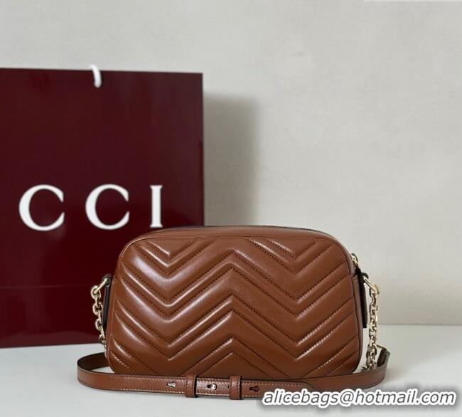 Promotional Gucci GG Marmont small camera bag in Leather 855273 Brown 2025