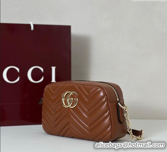 Promotional Gucci GG Marmont small camera bag in Leather 855273 Brown 2025