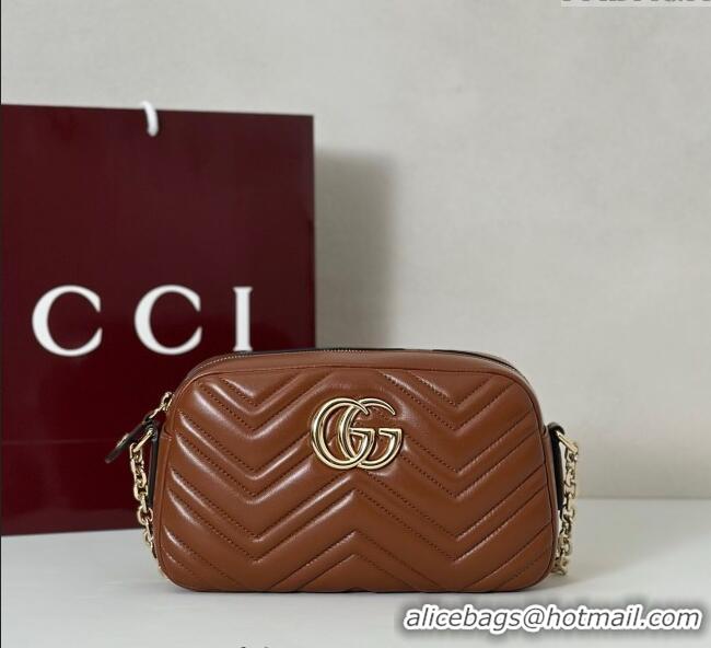 Promotional Gucci GG Marmont small camera bag in Leather 855273 Brown 2025