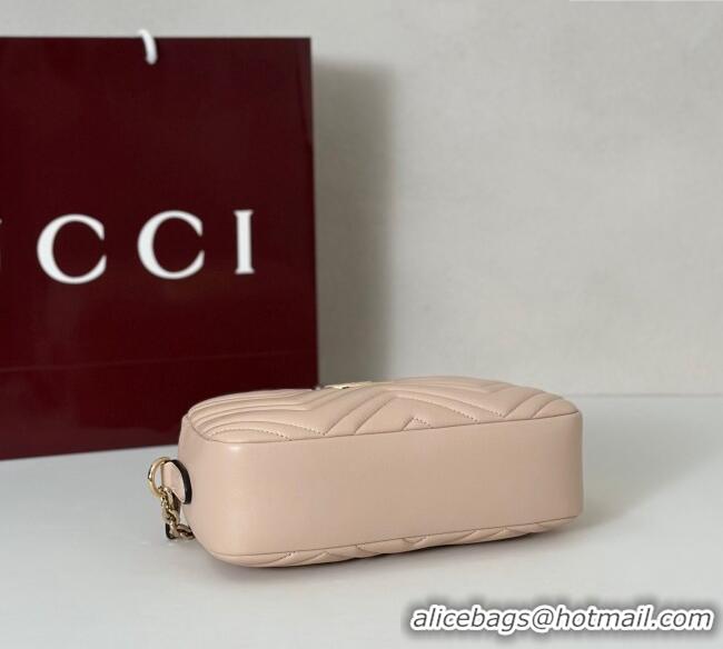 Top Grade Gucci GG Marmont small camera bag in Leather 855273 Pink Beige 2025