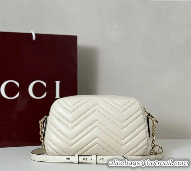 Famous Brand Gucci GG Marmont small camera bag in Leather 855273 White 2025