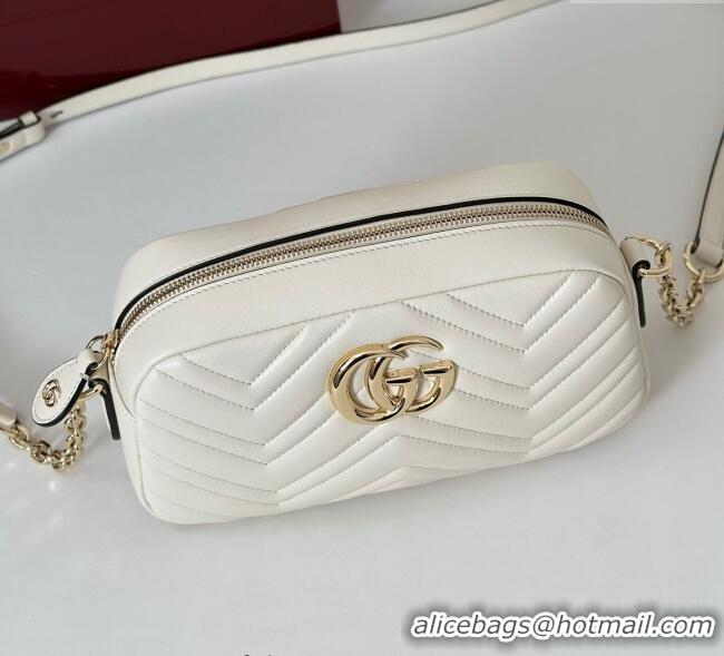 Famous Brand Gucci GG Marmont small camera bag in Leather 855273 White 2025