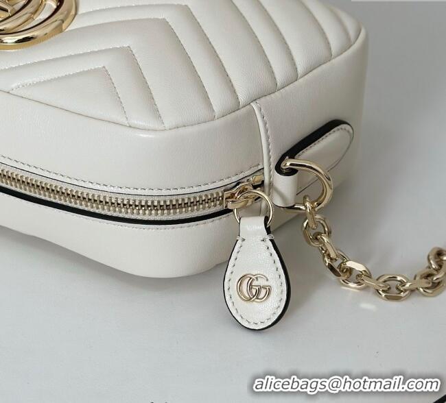 Famous Brand Gucci GG Marmont small camera bag in Leather 855273 White 2025