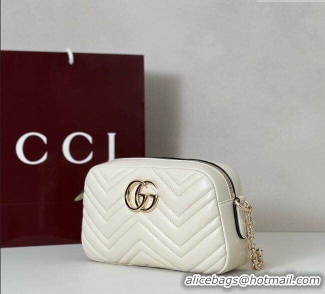 Famous Brand Gucci GG Marmont small camera bag in Leather 855273 White 2025