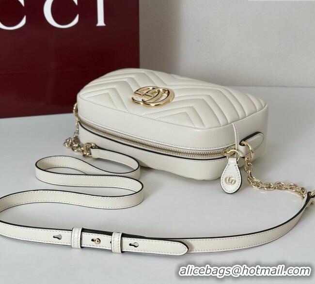 Famous Brand Gucci GG Marmont small camera bag in Leather 855273 White 2025