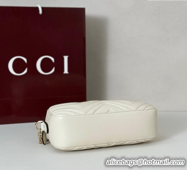 Famous Brand Gucci GG Marmont small camera bag in Leather 855273 White 2025