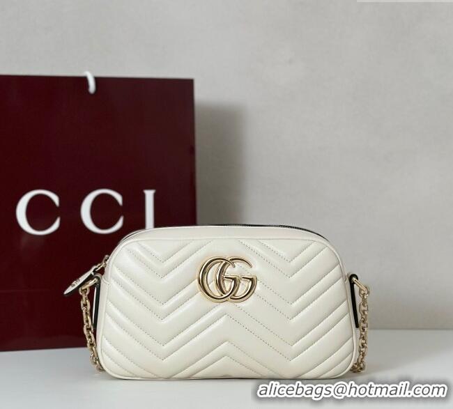 Famous Brand Gucci GG Marmont small camera bag in Leather 855273 White 2025