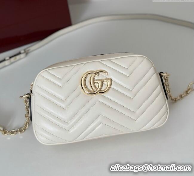 Famous Brand Gucci GG Marmont small camera bag in Leather 855273 White 2025