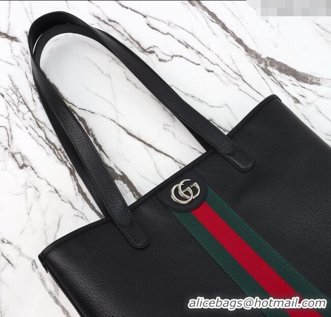 Buy Fashionable Gucci Ophidia Leather medium tote bag 834465 Black 2025