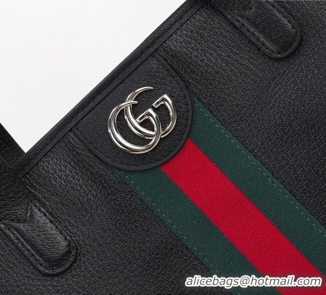 Buy Fashionable Gucci Ophidia Leather medium tote bag 834465 Black 2025