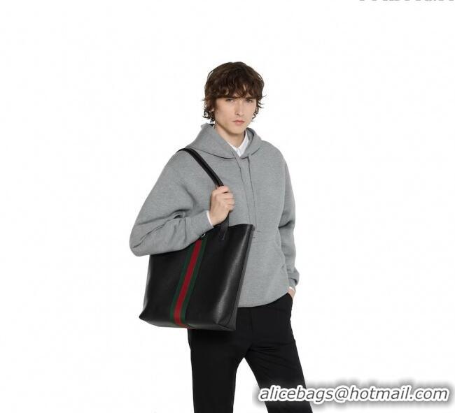 Buy Fashionable Gucci Ophidia Leather medium tote bag 834465 Black 2025