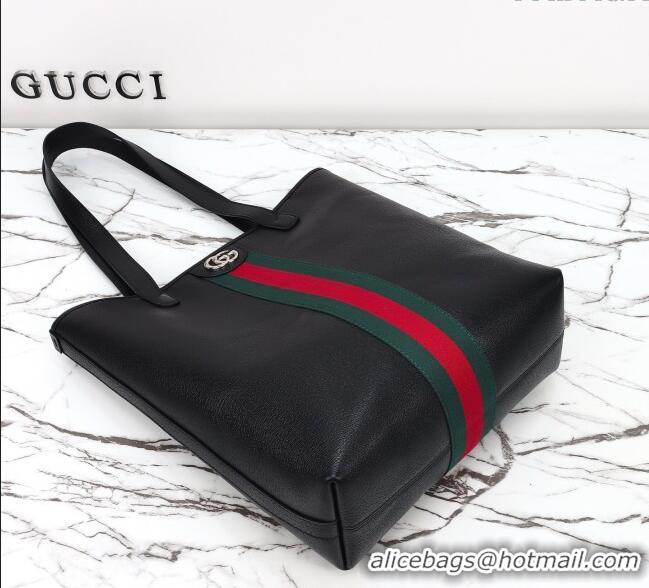 Buy Fashionable Gucci Ophidia Leather medium tote bag 834465 Black 2025