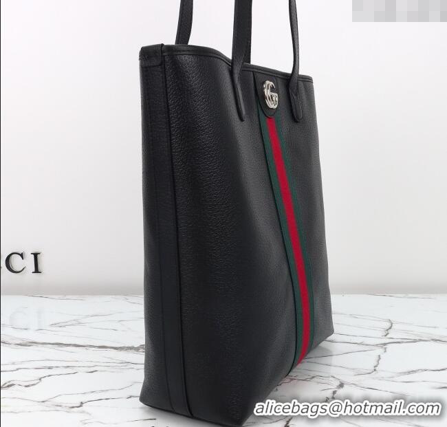 Buy Fashionable Gucci Ophidia Leather medium tote bag 834465 Black 2025