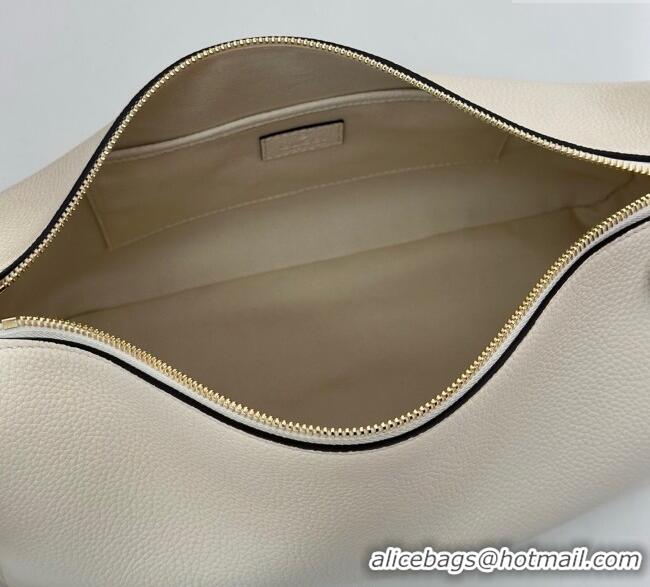 Top Design Gucci Half Horsebit medium shoulder bag in Leather 860787 White 2025