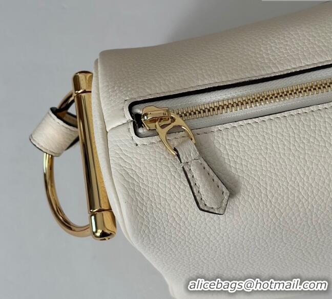 Top Design Gucci Half Horsebit medium shoulder bag in Leather 860787 White 2025