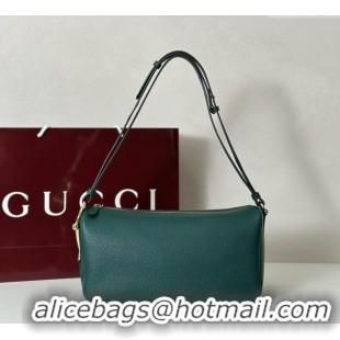 Shop Discount Gucci Half Horsebit medium shoulder bag in Leather 860787 Green 2025