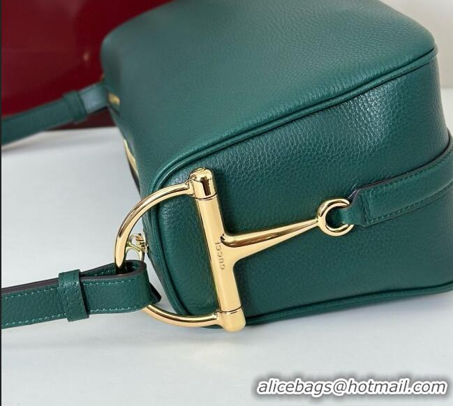 Shop Discount Gucci Half Horsebit medium shoulder bag in Leather 860787 Green 2025