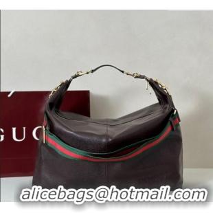 Best Grade Gucci Leather Shoulder Bag 864485 Brown 2025
