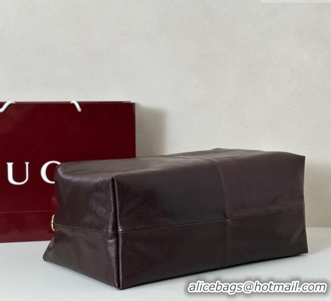 Best Grade Gucci Leather Shoulder Bag 864485 Brown 2025