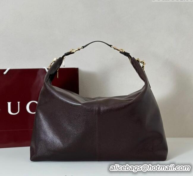 Best Grade Gucci Leather Shoulder Bag 864485 Brown 2025