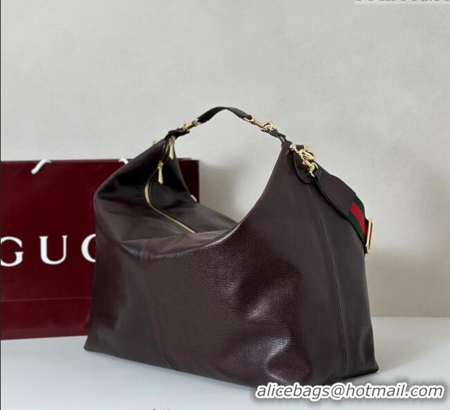 Best Grade Gucci Leather Shoulder Bag 864485 Brown 2025